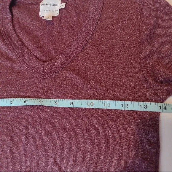 Michael Stars V Neck Short Sleeve Shirt Bundle of 2 One Size Stretchy Basics - Picture 10 of 11